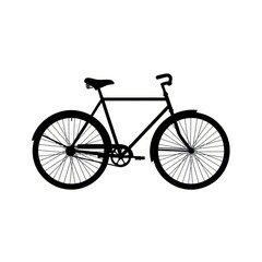 Fototapeta premium Silhouette of a classic bicycle isolated on white background
