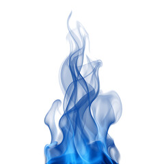 Obraz premium Abstract Blue Smoke Design Element Isolated on White Background