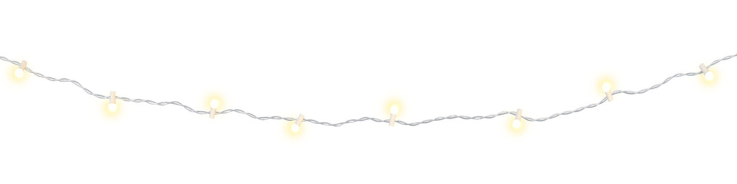 Christmas lights on a transparent background