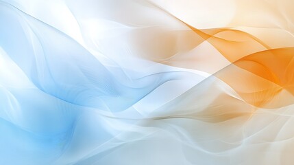 Fototapeta premium Abstract flowing lines background in shades of blue, orange, and white, smooth and dynamic