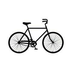 Fototapeta premium Black bicycle isolated on white background
