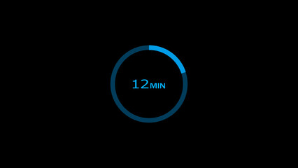 12 minutes timer clock icon concept illustration background 4k.