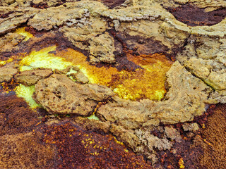Dallol site in the Danakil Depression in Ethiopia
