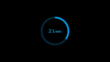 21 minutes timer clock icon concept illustration background 4k.