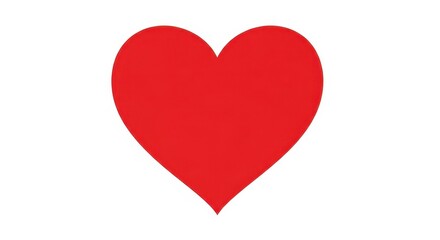 A bright red heart symbol isolated on a white background