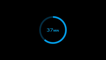 37 minutes timer clock icon concept illustration background 4k.