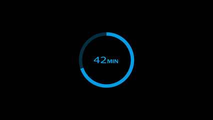 42 minutes timer clock icon concept illustration background 4k.