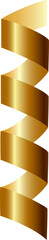 Golden Ribbon Swirl Falling Bright Shiny Golden Serpentine Decorative Design Element
