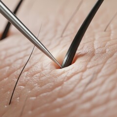 Electrolysis hair removal treatment with needle probe in follicle