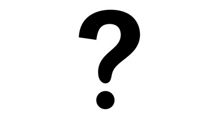 Black question mark symbol isolated on white background