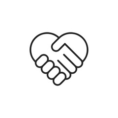 Fototapeta premium Unity and Compassion Symbol – Black Outline Illustration