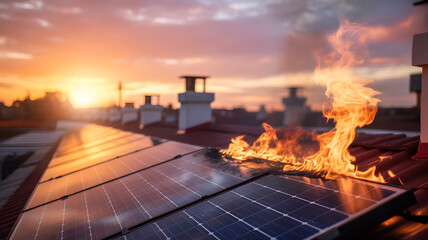 fire in a factory solar system