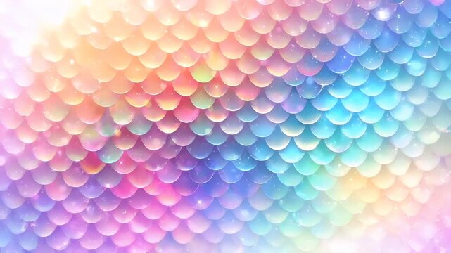 A vibrant, multicolored digital artwork of a fish scale pattern.