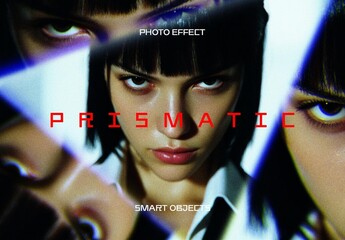 Triangle Prism Photo Effect Mockup