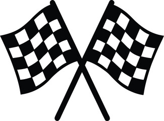 Two crossed checkered racing flags icon