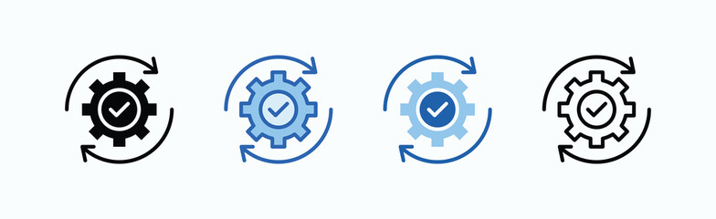 Automation Icon Sheet Multiple Style Collection Isolated Vector