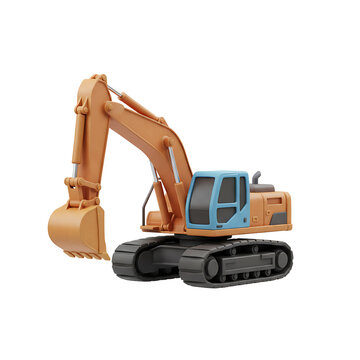 Heavy Excavator 3D Clay Model