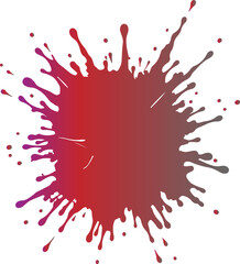 Red Gradient Paint Splatter Vector Illustration Isolated on White Background