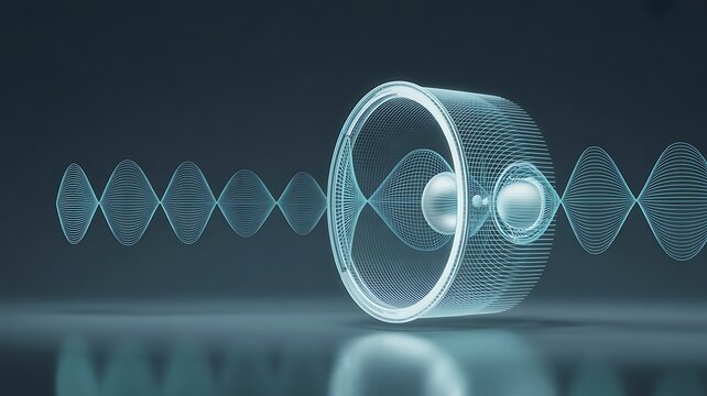 Futuristic Holographic Speaker Emitting Sound Waves Digital Audio Technology Concept 3D Visualization Of Sonic Frequency