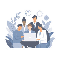 business team with laptop