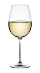 Refined glass of white wine isolated on transparent background, capturing the essence of its crispness and delicate flavor profile