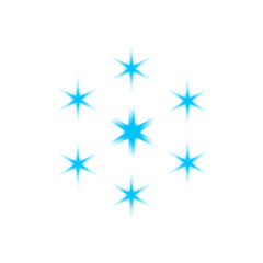 Blue sparkles stars winter elements png illustration