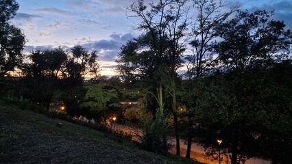 sunset in the city