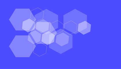 Blue hexagon pattern. Medical technology design. Blue hexagons on blurred background.