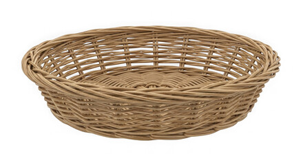 Obraz premium Woven round basket isolated on transparent background