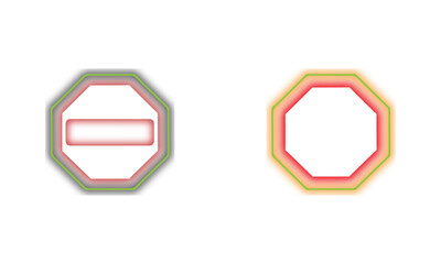 Hexagon and Octagon Badge Icons for UI Notification and Label Design – PNG