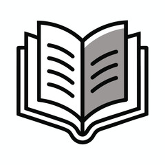 Open book with page isolated on white background