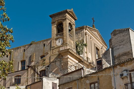 Church Chiesa Madre San Martino in Corleone city on Sicily island. Italy. Europe. 