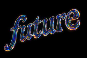 Futuristical Glowing “FUTURE” Text – Neon Cyberpunk Typography