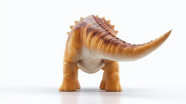 Detailed Triceratops Dinosaur Toy on White Background.