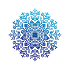 Elegant blue snowflake mandala design for winter celebrations