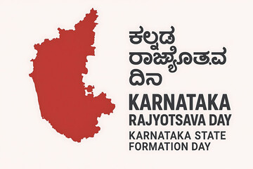 Obraz premium Karnataka Rajyothsava Day translation: Karnataka state formation Day. Vector, illustration
