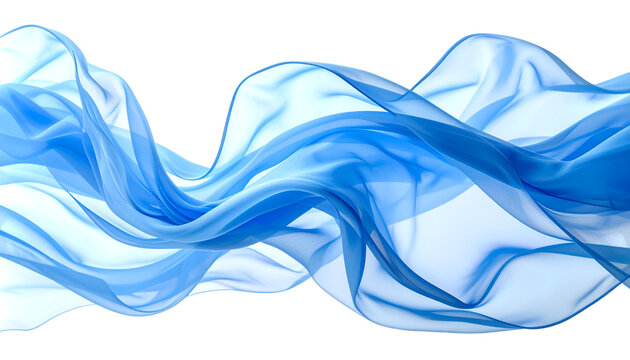 Ethereal Blue Fabric in Motion: A captivating display of flowing, translucent blue fabric that embodies the essence of freedom and serenity.