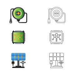 Eco Smart Power Technology Energy Icon Set Vector Illustration