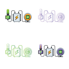 AI Eco Smart Power System Vector Illustration