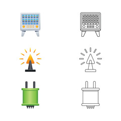 Eco Smart Power Technology Icons Vector Set