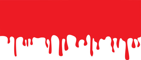 Red Paint Dripping Background Vector Isolated on White