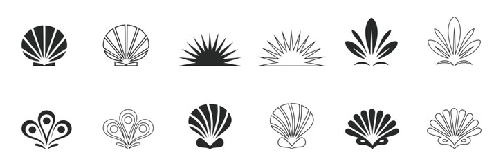 Add a breezy summer vibe with these simple, appealing seashell designs. Perfect for coastal themes and nautical accents, these vector icons are elegant and versatile.