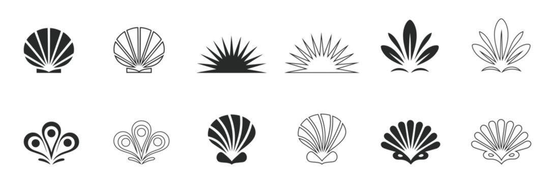Add a breezy summer vibe with these simple, appealing seashell designs. Perfect for coastal themes and nautical accents, these vector icons are elegant and versatile.