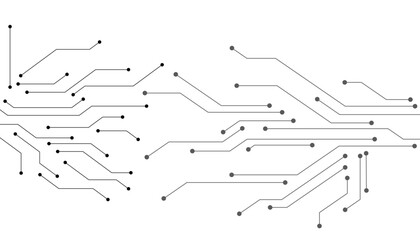 Abstract global network with connect lines and technology circuit banners digital technology