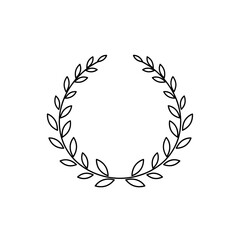 Elegant laurel wreath symbol of achievement and victory