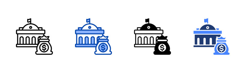 Budget icon set multiple style collection