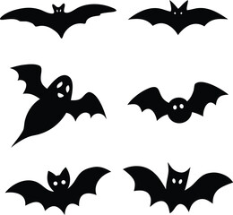 halloween bats, silhouette, vector, Collection, icon