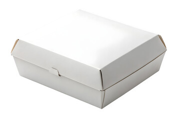Naklejka premium White cardboard food box isolated on transparent background