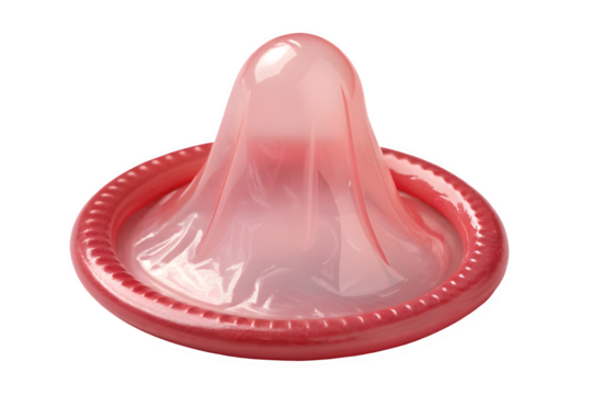 Pink condom isolated on transparent background - Powered by Adobe