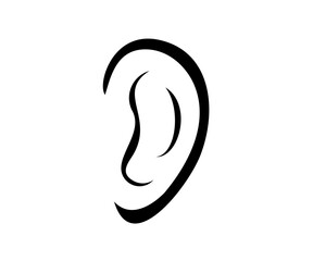 Ear icon. Human ear line art vector design and illustration.


